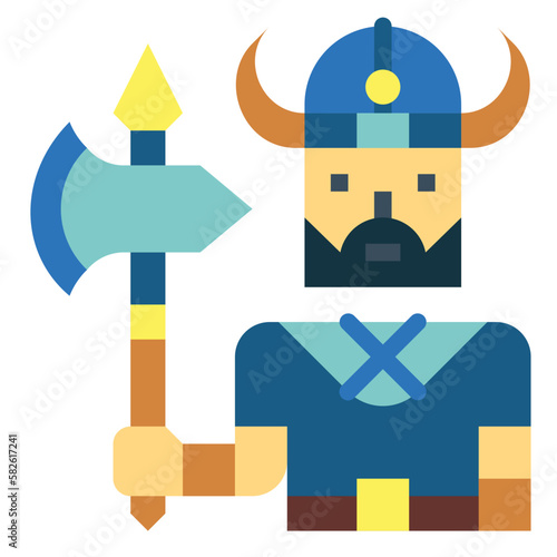 warrior flat icon style