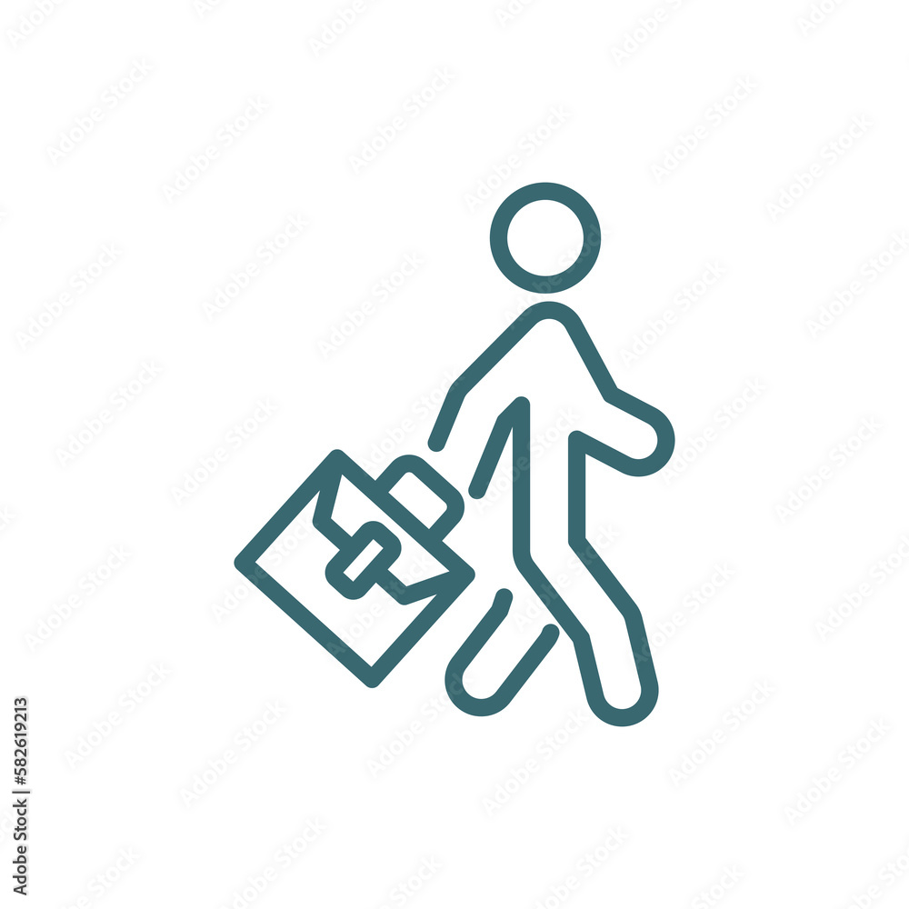 going to work icon. Thin line going to work icon from behavior and action collection. Outline vector isolated on white background. Editable going to work symbol can be used web and mobile going to work icon. Thin line going to work icon from behavior and action collection. Outline vector isolated on white background. Editable going to work symbol can be used web and mobile