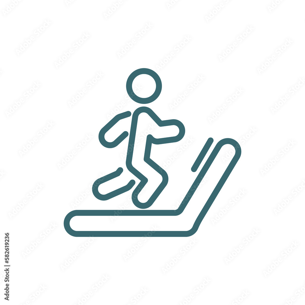 man on treadmill icon. Thin line man on treadmill icon from behavior and action collection. Outline vector isolated on white background. Editable man on treadmill symbol can be used web and mobile man on treadmill icon. Thin line man on treadmill icon from behavior and action collection. Outline vector isolated on white background. Editable man on treadmill symbol can be used web and mobile