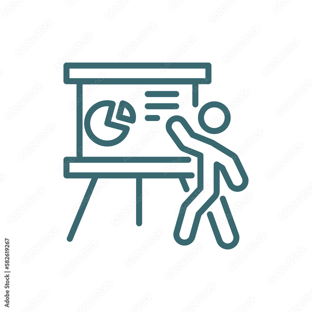 presentation whiteboard icon. Thin line presentation whiteboard icon from behavior and action collection. Outline vector isolated on white background. presentation whiteboard icon. Thin line presentation whiteboard icon from behavior and action collection. Outline vector isolated on white background.