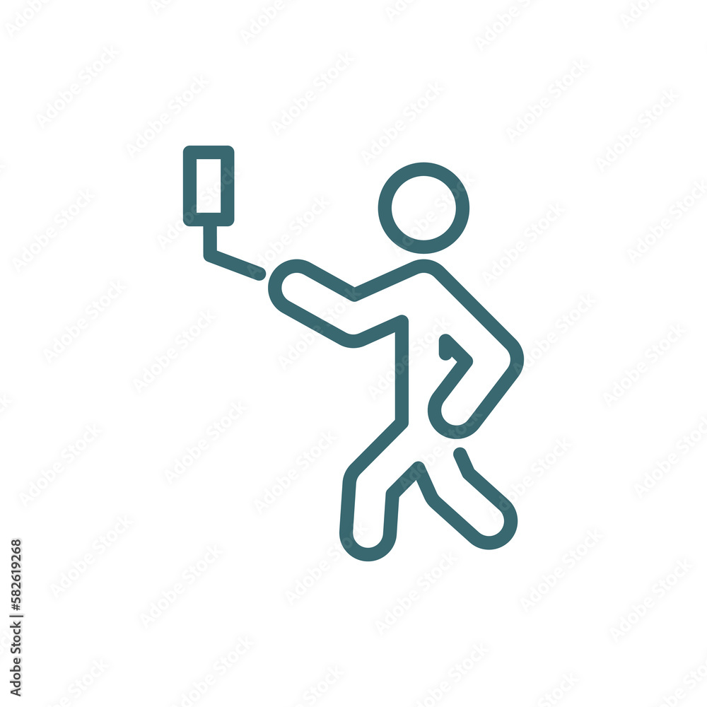 man selfie icon. Thin line man selfie icon from behavior and action collection. Outline vector isolated on white background. Editable man selfie symbol can be used web and mobile man selfie icon. Thin line man selfie icon from behavior and action collection. Outline vector isolated on white background. Editable man selfie symbol can be used web and mobile