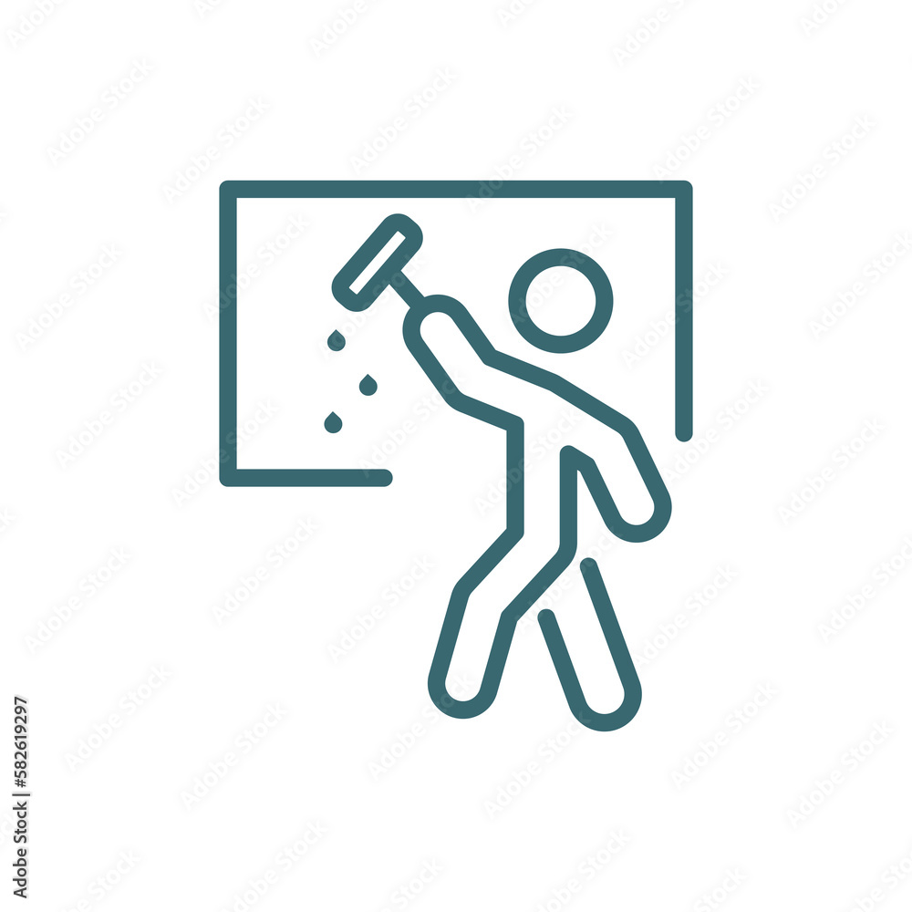 window cleaning icon. Thin line window cleaning icon from behavior and action collection. Outline vector isolated on white background. Editable window cleaning symbol can be used web and mobile window cleaning icon. Thin line window cleaning icon from behavior and action collection. Outline vector isolated on white background. Editable window cleaning symbol can be used web and mobile