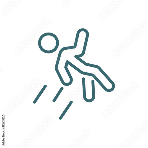 man falling icon. Thin line man falling icon from behavior and action collection. Outline vector isolated on white background. Editable man falling symbol can be used web and mobile