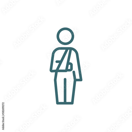fracture arm icon. Thin line fracture arm icon from behavior and action collection. Outline vector isolated on white background. Editable fracture arm symbol can be used web and mobile