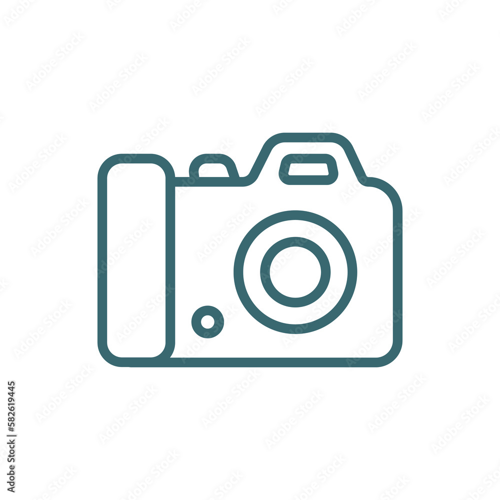 dslr camera icon. Thin line dslr camera icon from cinema and theater collection. Outline vector isolated on white background. Editable dslr camera symbol can be used web and mobile dslr camera icon. Thin line dslr camera icon from cinema and theater collection. Outline vector isolated on white background. Editable dslr camera symbol can be used web and mobile