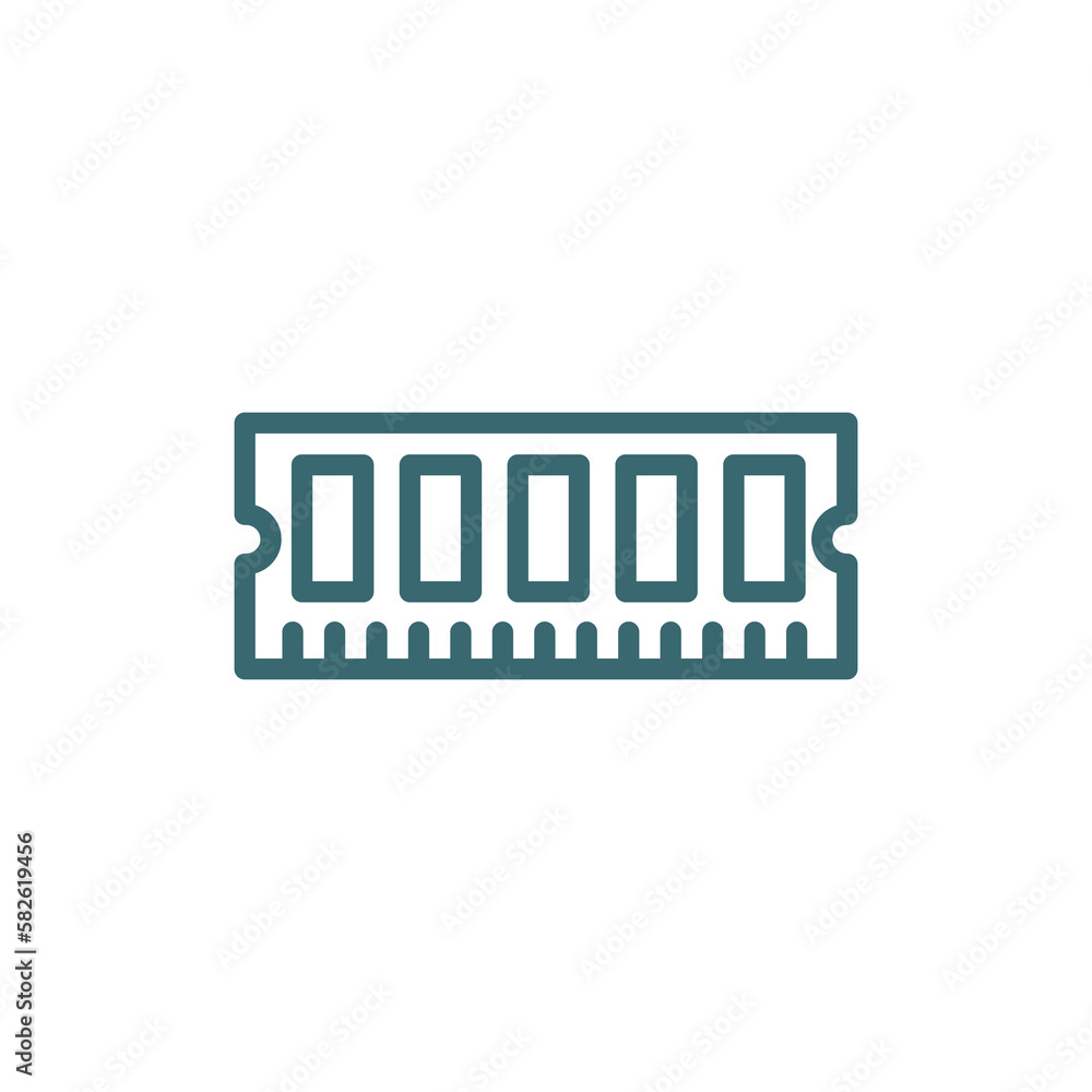 random access memory icon. Thin line random access memory icon from hardware and equipment collection. Outline vector isolated on white background. random access memory icon. Thin line random access memory icon from hardware and equipment collection. Outline vector isolated on white background.