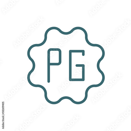 parental guidance sign icon. Thin line parental guidance sign icon from cinema and theater collection. Outline vector isolated on white background.