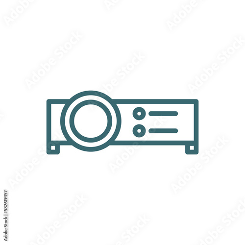 video projector icon. Thin line video projector icon from hardware and equipment collection. Outline vector isolated on white background. Editable video projector symbol can be used web and mobile