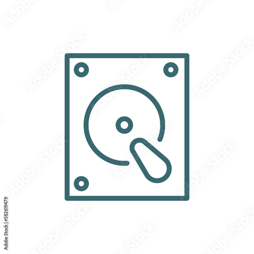 harddrive icon. Thin line harddrive icon from hardware and equipment collection. Outline vector isolated on white background. Editable harddrive symbol can be used web and mobile