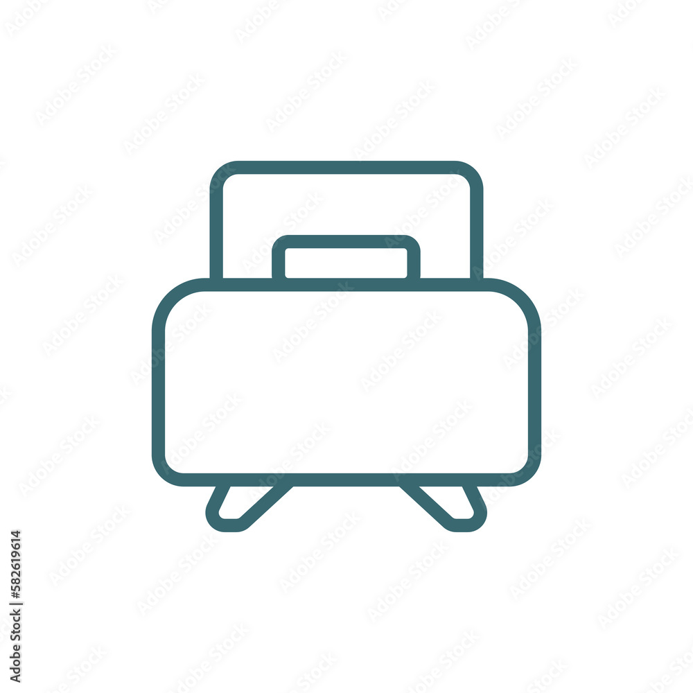 single bed icon. Thin line single bed icon from hotel and restaurant collection. Outline vector isolated on white background. Editable single bed symbol can be used web and mobile single bed icon. Thin line single bed icon from hotel and restaurant collection. Outline vector isolated on white background. Editable single bed symbol can be used web and mobile