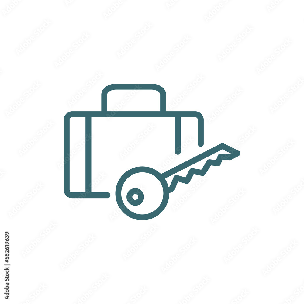 left-luggage icon. Thin line left-luggage icon from hotel and restaurant collection. Outline vector isolated on white background. Editable left-luggage symbol can be used web and mobile left-luggage icon. Thin line left-luggage icon from hotel and restaurant collection. Outline vector isolated on white background. Editable left-luggage symbol can be used web and mobile