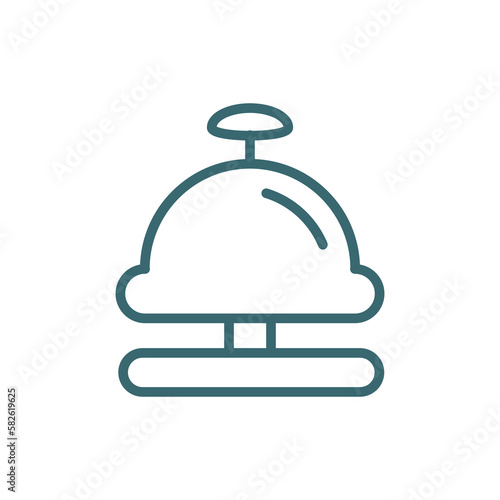 reception bell icon. Thin line reception bell icon from hotel and restaurant collection. Outline vector isolated on white background. Editable reception bell symbol can be used web and mobile