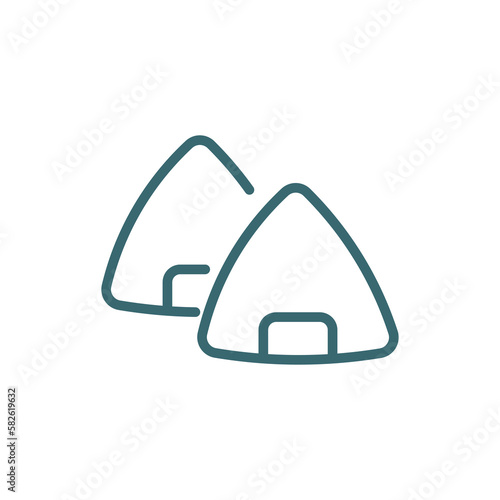 onigiri icon. Thin line onigiri icon from hotel and restaurant collection. Outline vector isolated on white background. Editable onigiri symbol can be used web and mobile
