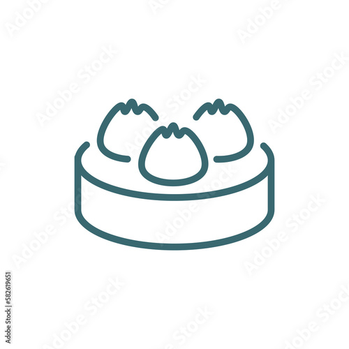 dim sum icon. Thin line dim sum icon from hotel and restaurant collection. Outline vector isolated on white background. Editable dim sum symbol can be used web and mobile