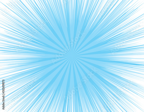 集中線　吸収　余白　スペース　青色　水色