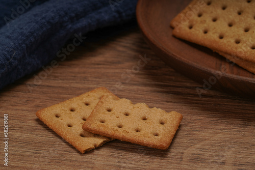 A stack of coffee flavored crackers