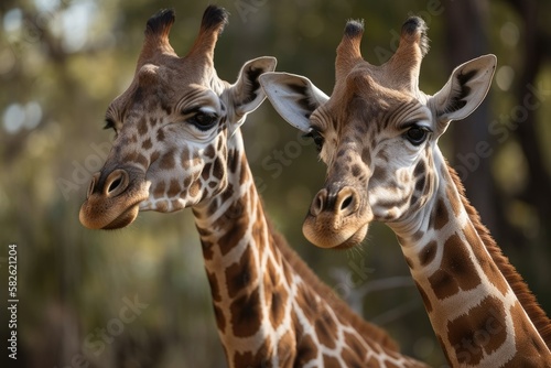 Picture of the reticulated giraffa camelopardalis. Generative AI photo