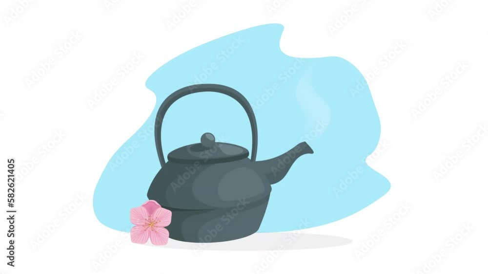 metalic teapot utensil japanese style animation metalic teapot utensil japanese style animation