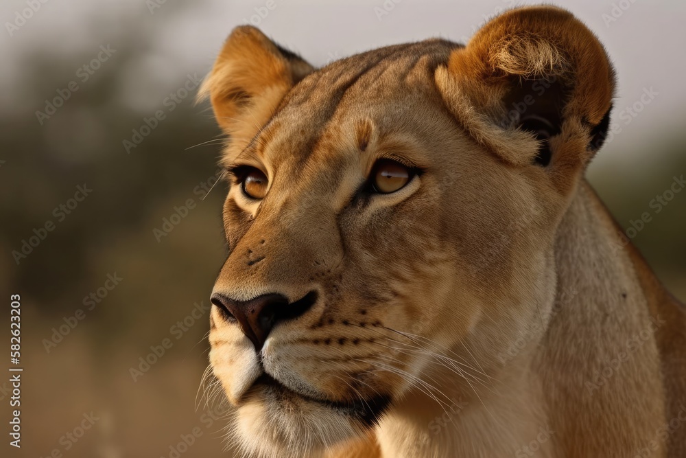 Lioness Headshot Portrait, Kenya, Africa. Generative AI Lioness Headshot Portrait, Kenya, Africa. Generative AI