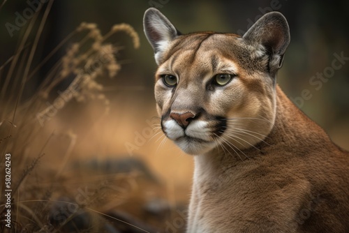 In the wilderness, a mountain lion. Generative AI