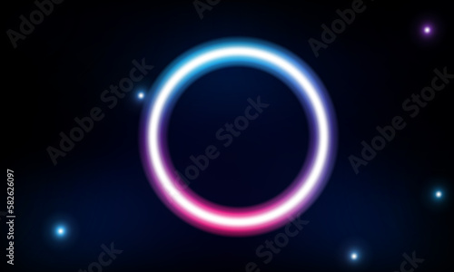 Abstract Modern colored poster for sports Light out technology and with neon circle Hitech communication concept innovation background, vector design