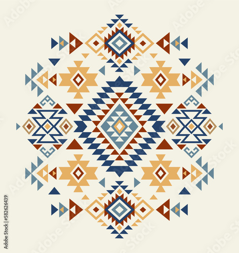 Aztec motif tribal ethnic design. Navajo decoration symbol, boho tattoo geometric template. Ethnic ornament. 