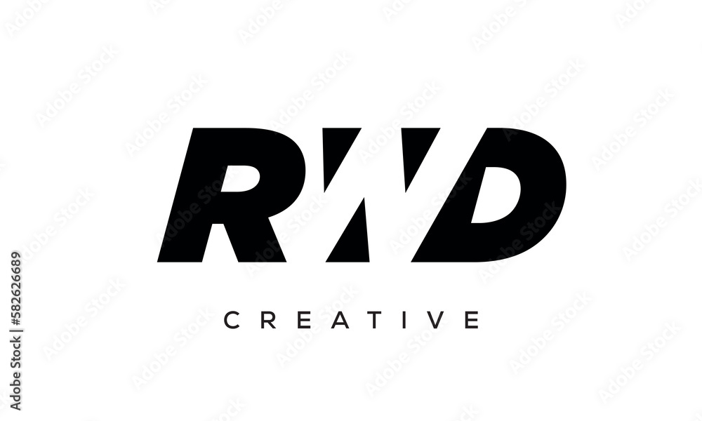 RWD letters negative space logo design. creative typography monogram vector RWD letters negative space logo design. creative typography monogram vector