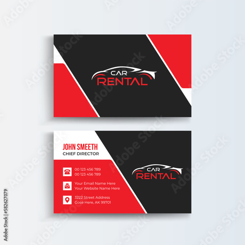 Car Rental Business Company Business card design, abstract visiting card, corporate card design,