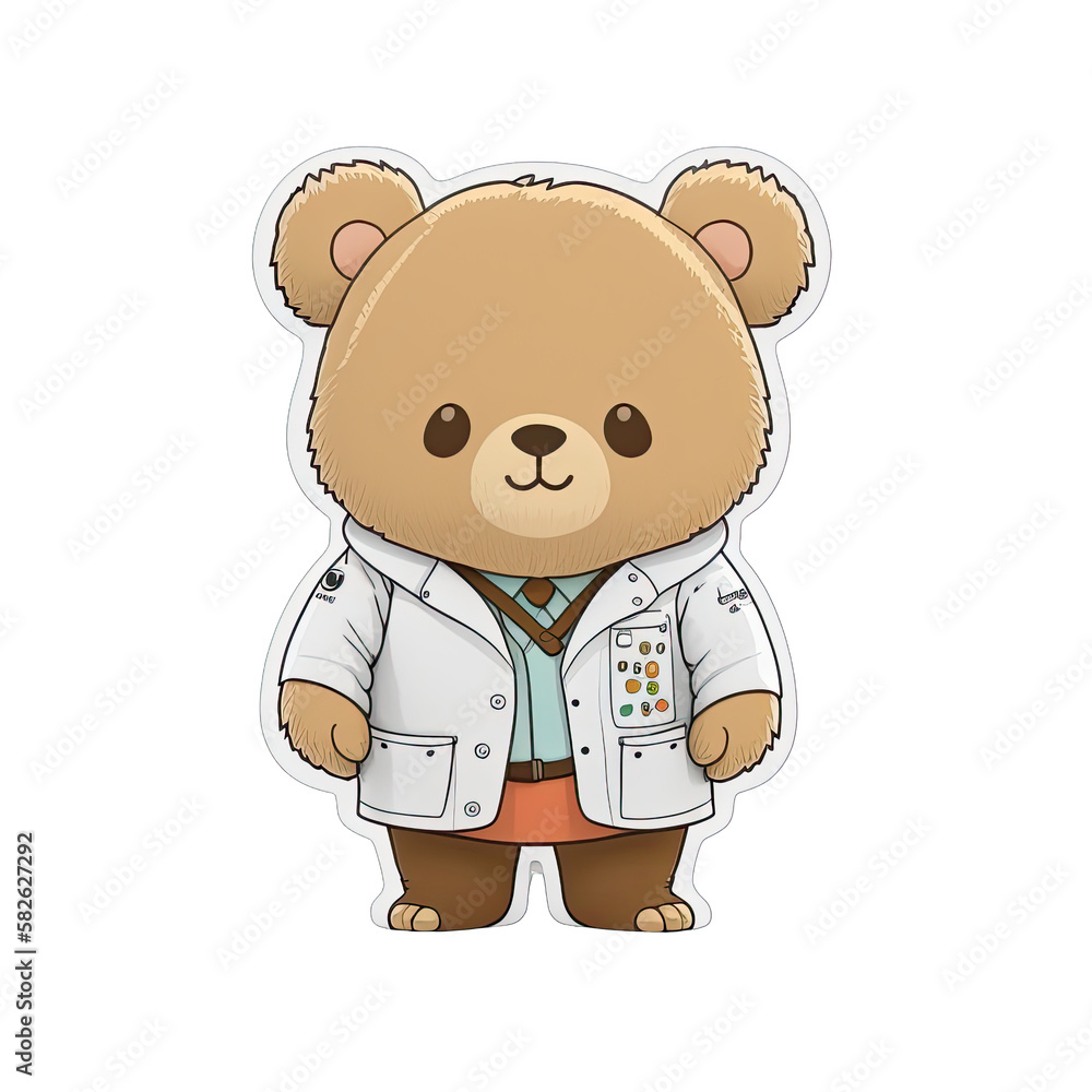 Children's Cute Bear Illustration, generated AI, generated, AI Children's Cute Bear Illustration, generated AI, generated, AI