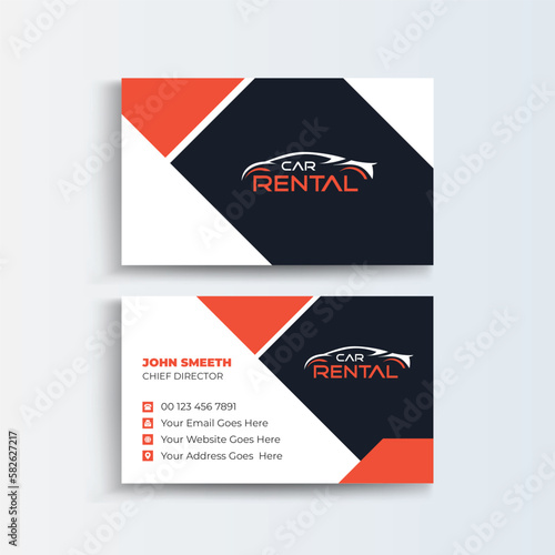 Car Rental Business Company Business card design, abstract visiting card, corporate card design,