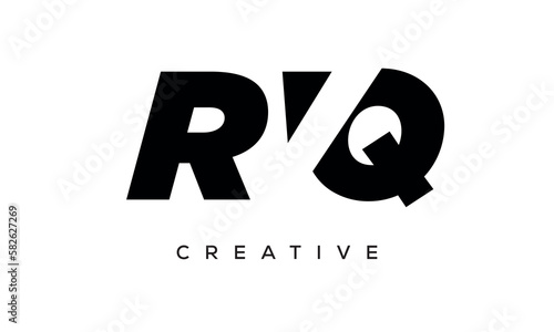 RVQ letters negative space logo design. creative typography monogram vector	