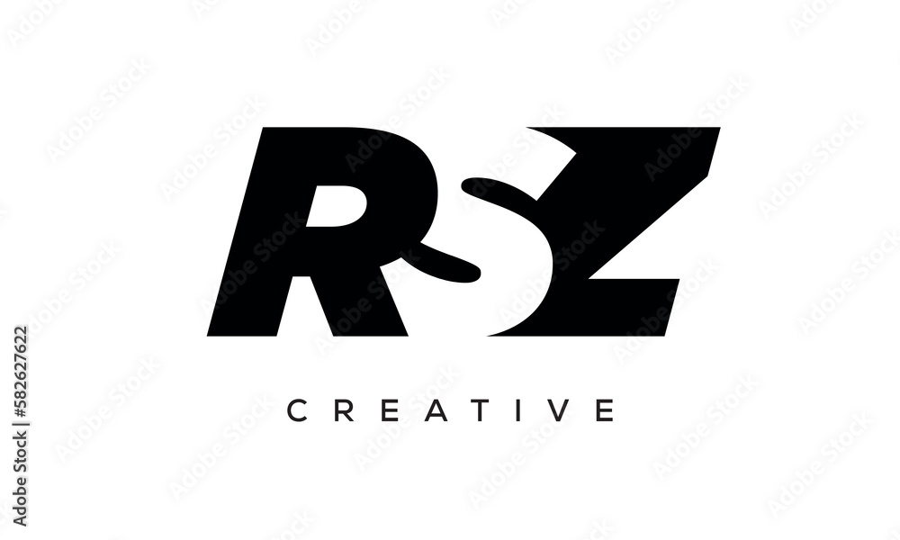 RSZ letters negative space logo design. creative typography monogram vector RSZ letters negative space logo design. creative typography monogram vector