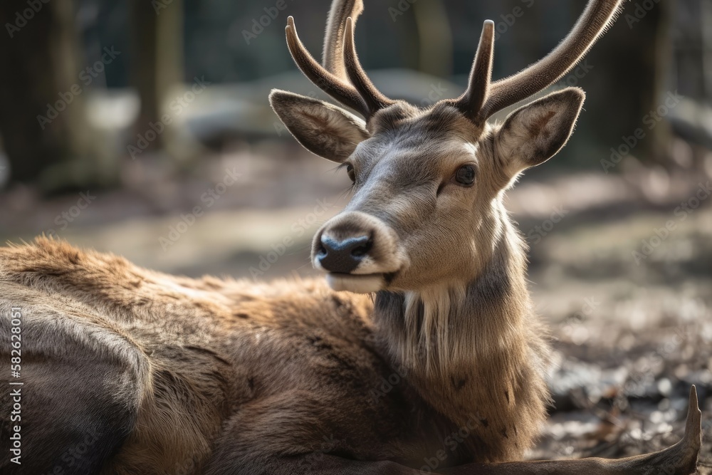 Lovely reindeer at the zoo. Generative AI Lovely reindeer at the zoo. Generative AI