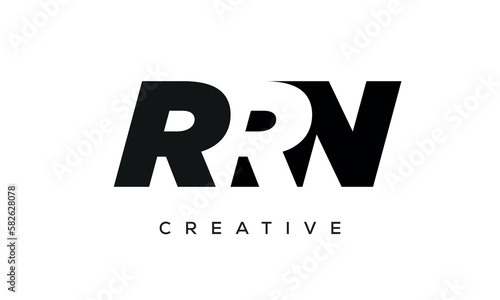 RRN letters negative space logo design. creative typography monogram vector	