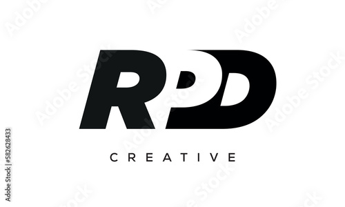 RPD letters negative space logo design. creative typography monogram vector	 photo