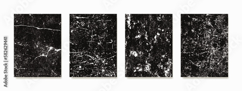 Black and white grunge wall art. The monochrome abstract art background is a unique dark style abstract that is perfect for cover templates, posters, prints, covers, wallpapers, and room decoration