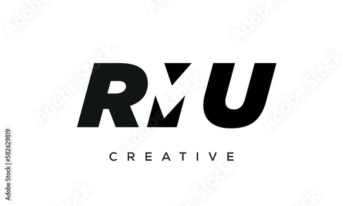 RMU letters negative space logo design. creative typography monogram vector 