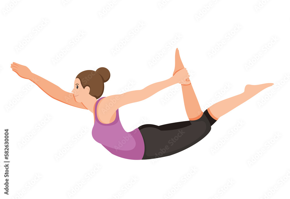 young woman doing yoga poses illustration young woman doing yoga poses illustration