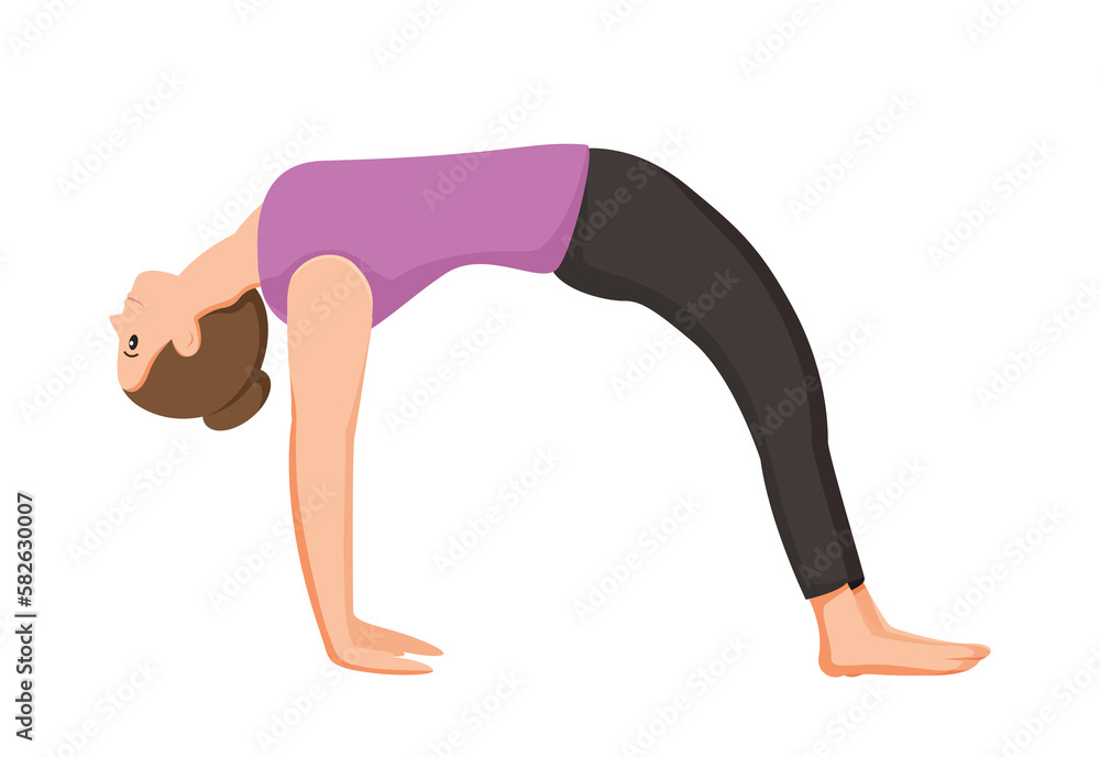 young woman doing yoga poses illustration young woman doing yoga poses illustration