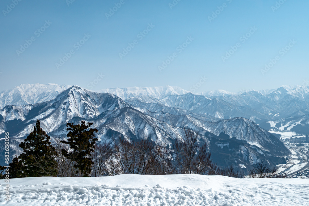 Beautiful snow mountain view , yuzawa , Japan ,Winter landscape views is snow