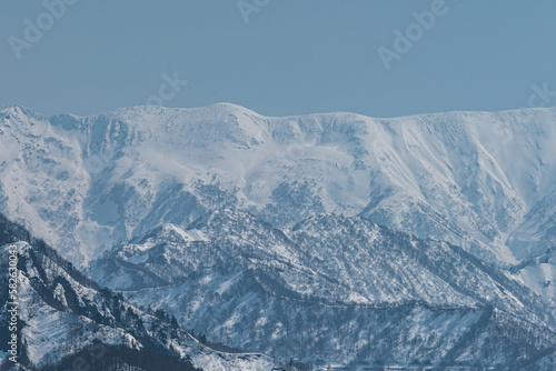 Beautiful snow mountain view , yuzawa , japan