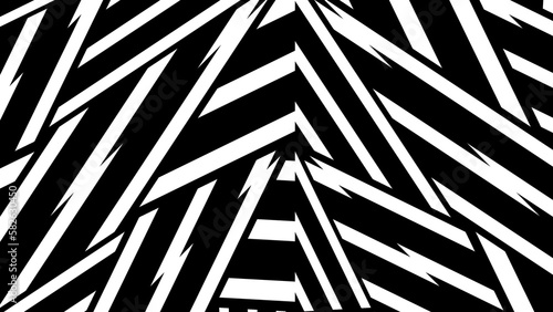 Striped background. Raster geometric ornament. Black and white stripes. Monochrome ornamental background. Design for decor,print.background in 4k format 3840 х 2160.