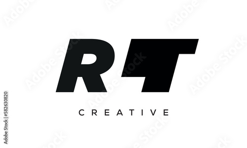 RLT letters negative space logo design. creative typography monogram vector	
