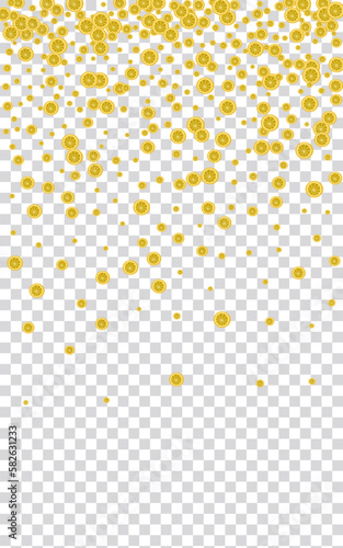 Juicy Fruit Background Transparent Vector. Slice Illustration. Yellow Fruit Wrapping. Lemonade Citrus Greenish Pattern.