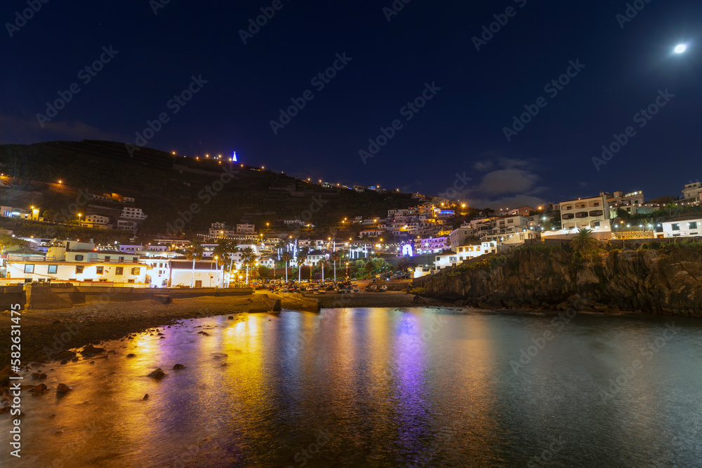 Cámara de Lobos on the island of Madeira (Portugal) in the night 