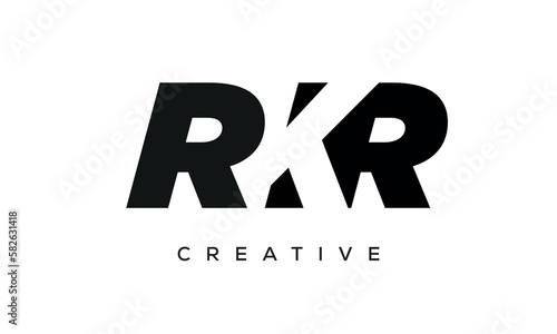 RKR letters negative space logo design. creative typography monogram vector	