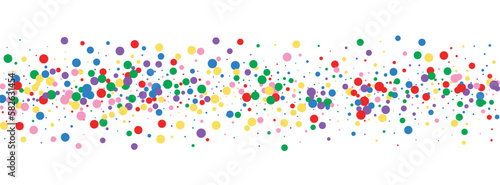 Rainbow Circle Background White Vector. Element Happiness Illustration. Multicolored Gift. Colorful Polka Carnaval. Dot Christmas Card.