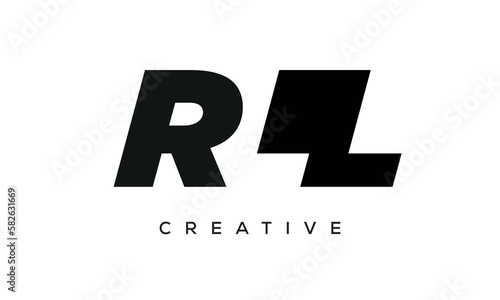 RLL letters negative space logo design. creative typography monogram vector	