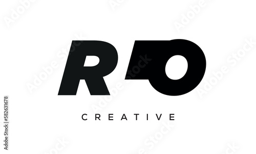 RLO letters negative space logo design. creative typography monogram vector 