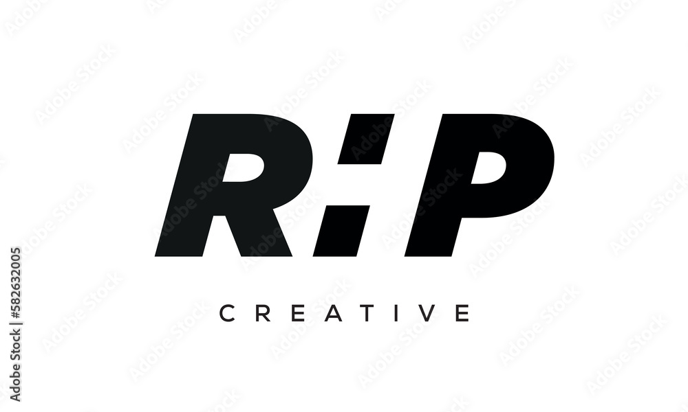 RHP letters negative space logo design. creative typography monogram vector RHP letters negative space logo design. creative typography monogram vector